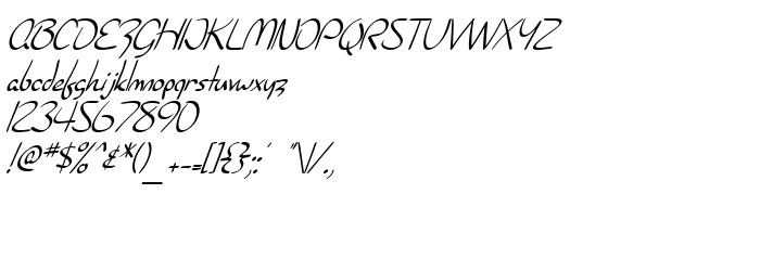 Previzualizare font SF Burlington Script Italic