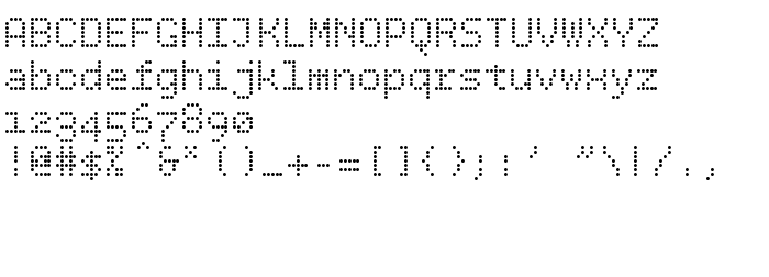 Previzualizare font BPdots