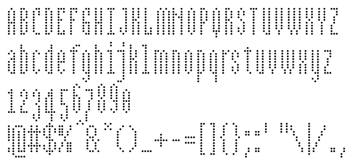 Previzualizare font BPdotsCondensed