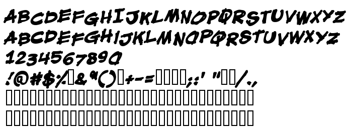 Previzualizare font Mouth Breather BB Bold