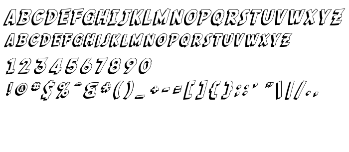 Previzualizare font SF Comic Script Shaded
