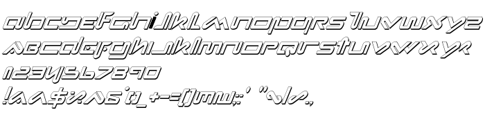 Previzualizare font Xephyr Shadow Italic