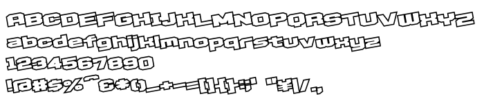 Previzualizare font D3 Egoistism outline leaning