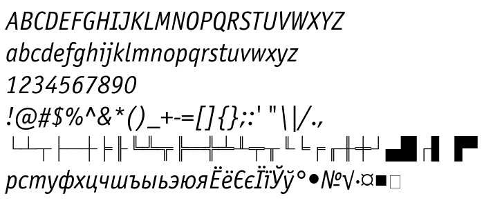 Previzualizare font OfficinaSansDOSCTT Italic
